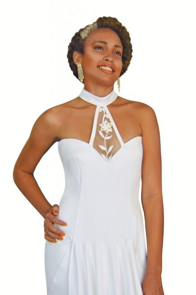 Jewel halter-neck Bridal gown by Lynda Osborne